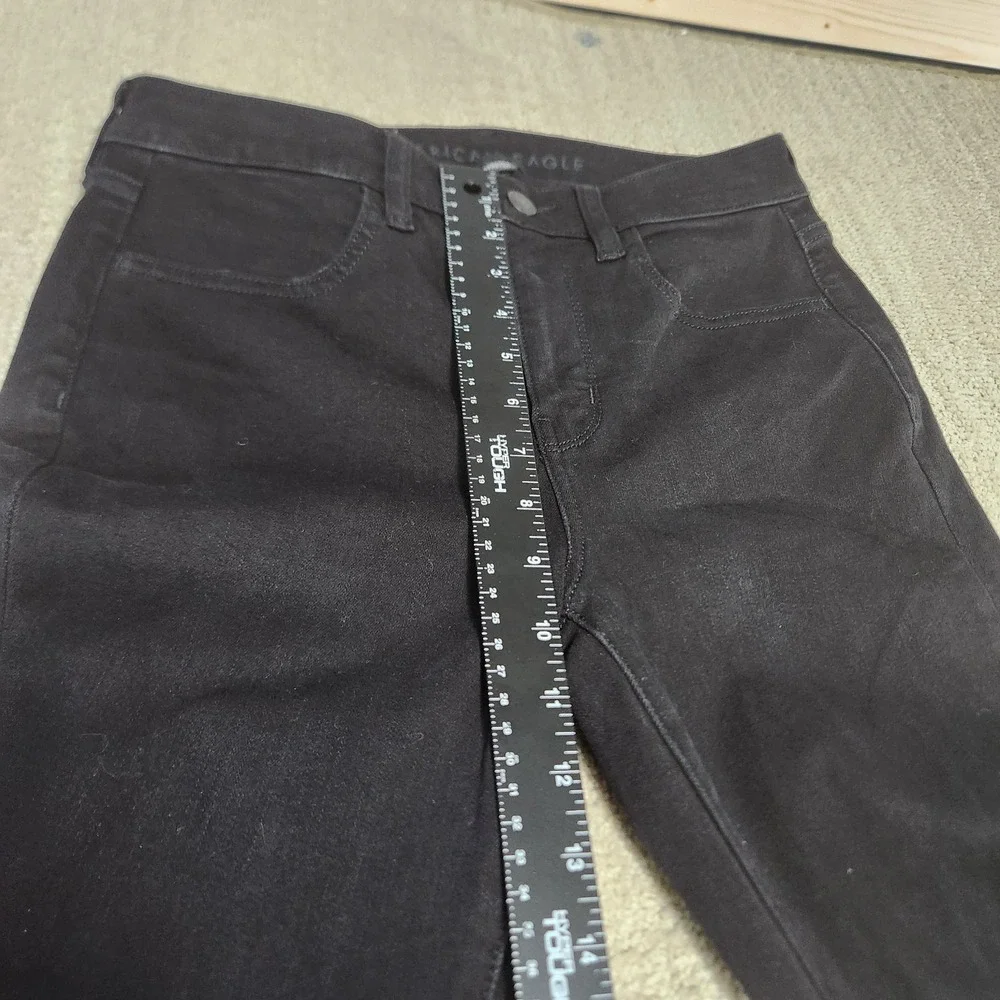 American Eagle Jeans Women 6 Long Hi Rise Jegging Stretch Denim Y2K Black Preppy